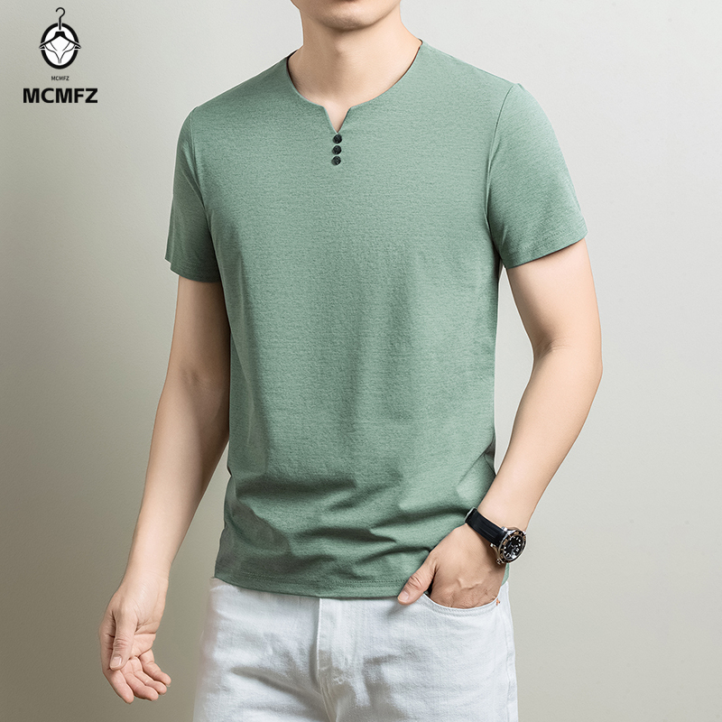 Golf Tees - T-shirt Henley basique pour homme, en