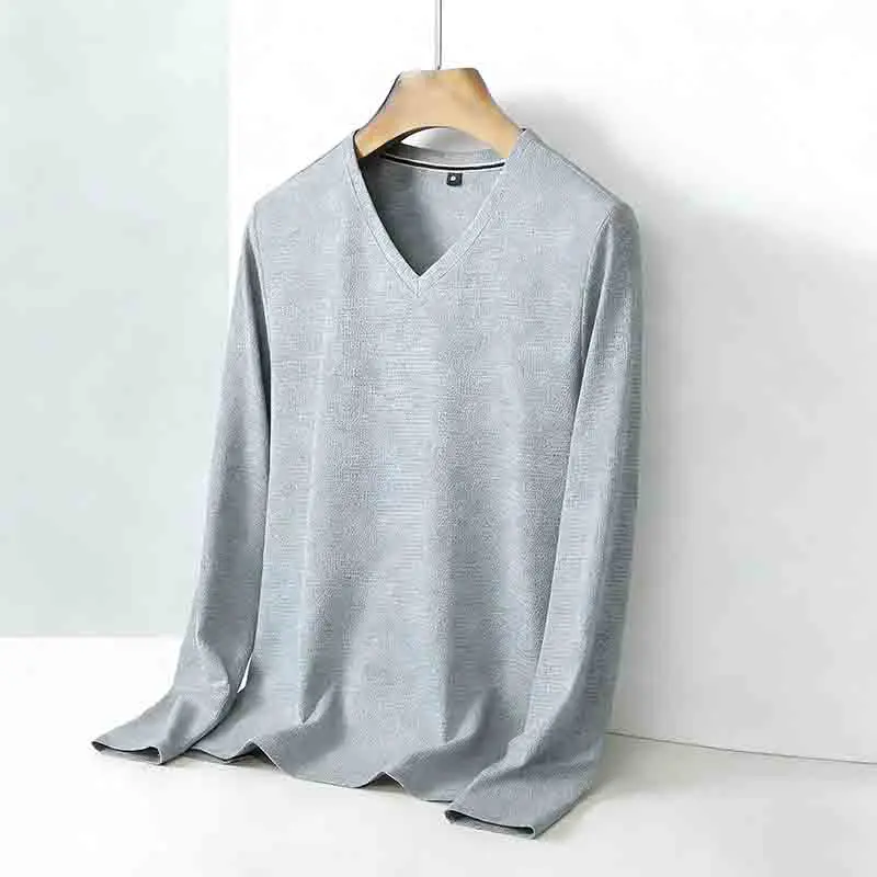Pull en tricot à col en V gris - Golf Tees avis et prix
